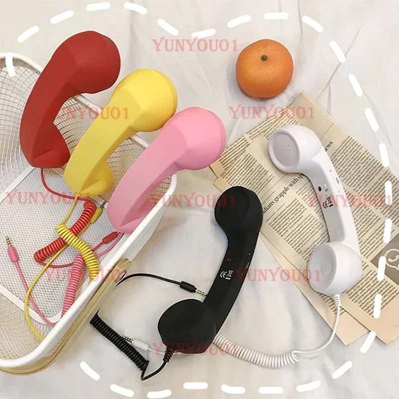 Hands-free Headset for Mobile Phones, Retro Telephone Receiver, Adjustable Volume Microphone, 3.5mm Mini Microphone