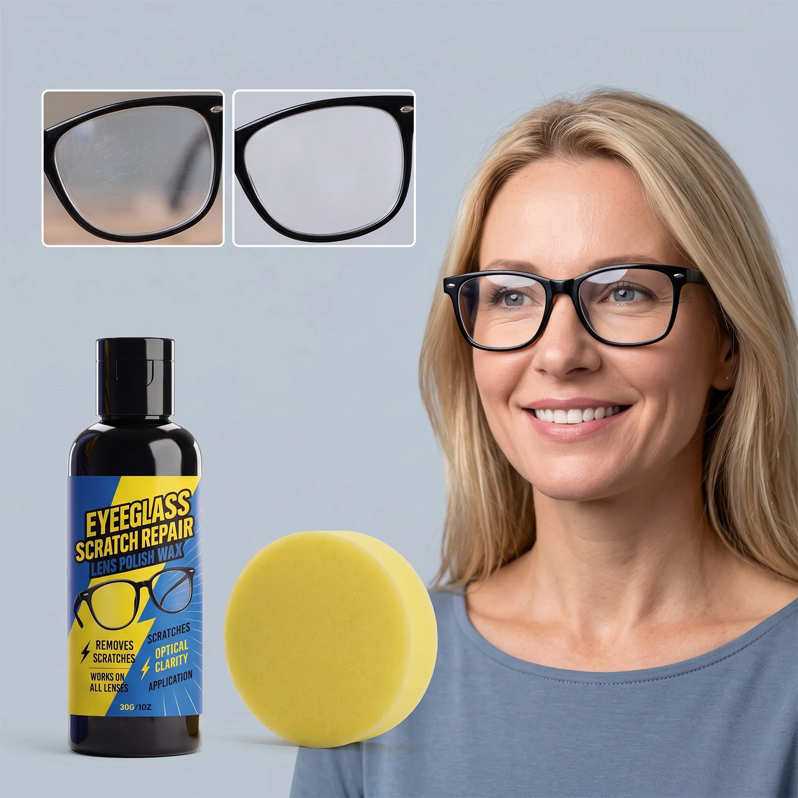 Multi-purpose Glass Lens Scratch Repair Kit Restores Clarity Smooth Finish Grinding Restoration Wax Anti-Scratch Care for Mirror