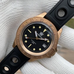 STEELDIVE Brand SD1966S 41.5MM Solid Bronze Bezel C3 Green Luminous NH35 200M Sapphire Glass Automatic Mens Bronze Dive Watches