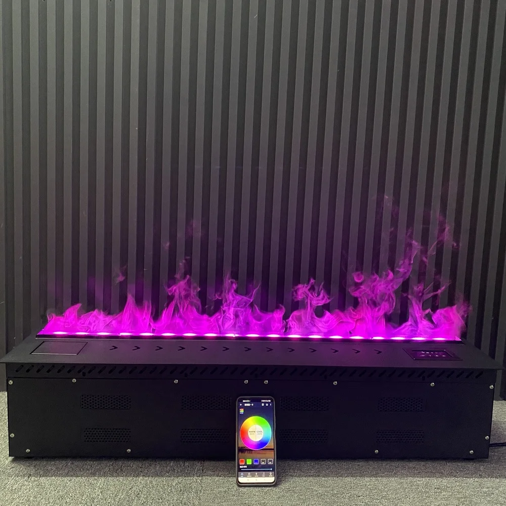 2000mm APP colors adjustment home indoor decoration multi colors changing artificial simulated flame water vapor steam fireplace