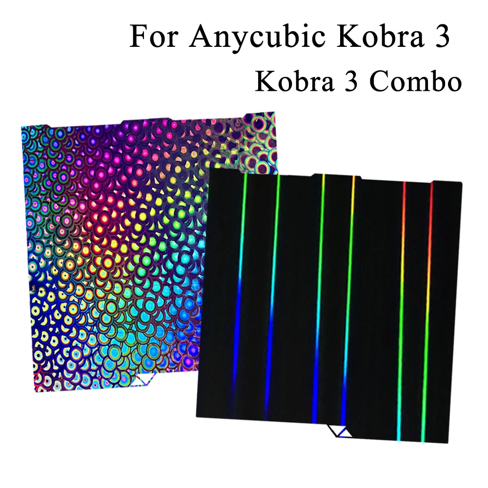 

For Anycubic Kobra 3 PEI Sheet Kobra 3 Combo Build Plate 256x268mm Double Sided Spring Steel Sheet Bed 3D Printer Accessories