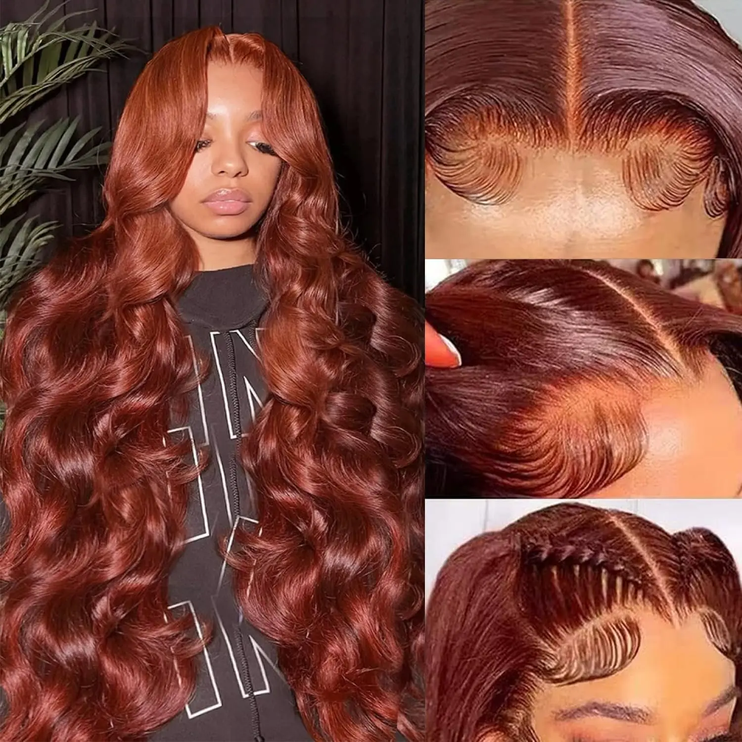 Reddish Brown Lace Front Human Hair Wigs Body Wave 13x6 Hd Lace Frontal Wig Preplucked Dark Red Brown 13x4 Lace Front Wig OnSale