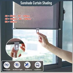 Retractable Shading Curtain Car Side Window Roll Curtain Household Living Rooms Sun Shading Rolling Blinds Auto Windshield Cover
