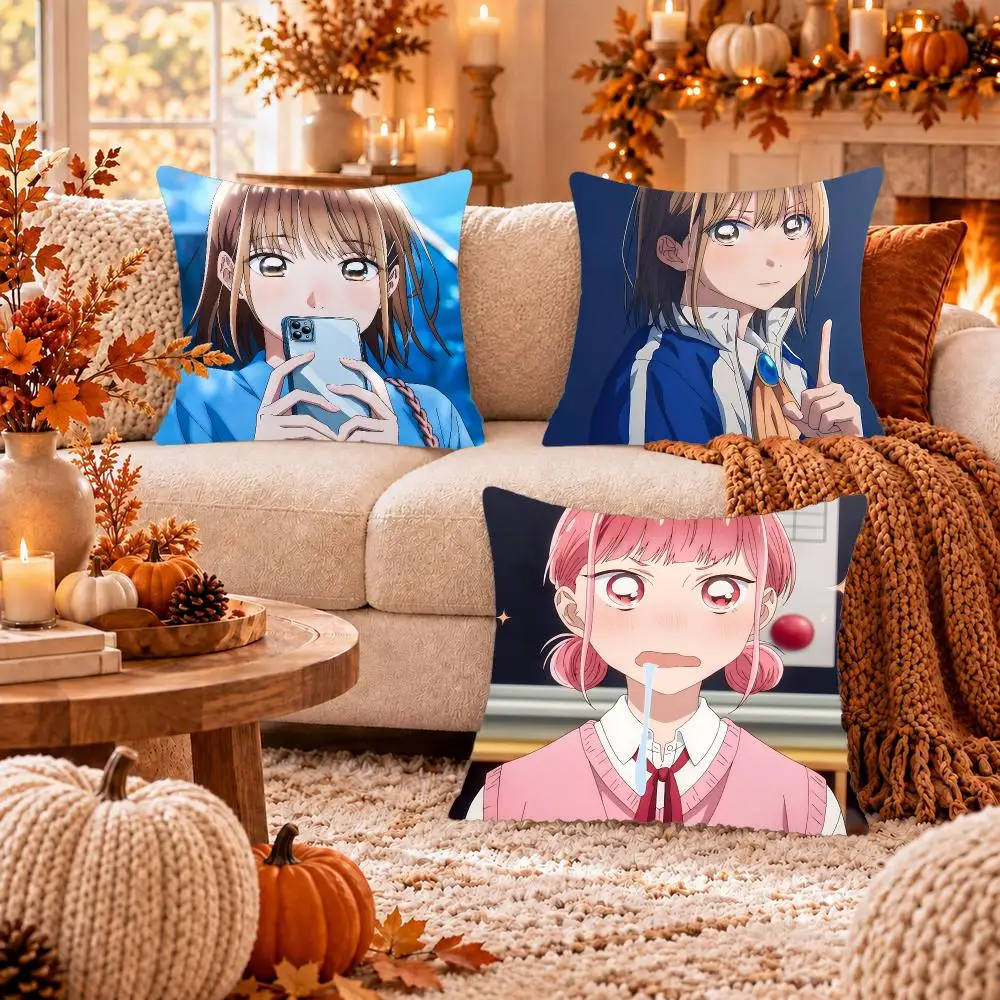 Anime B-Blue Box Cushion Cover Soft Plush Cushion Case Throw Pillowcase Cozy Home Sofa Bed Living Room Decor
