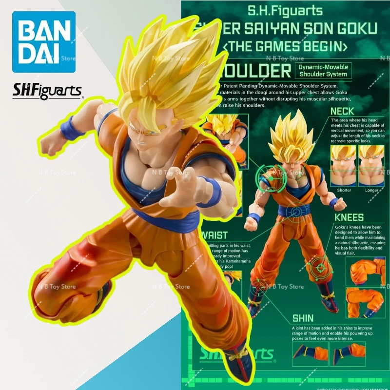 

В наличии Оригинальный Bandai Dragon Ball Z S.H. Figuarts Super Saiyan Son Goku 3.0 The Games Begin Аниме Фигурка Модель Подарки