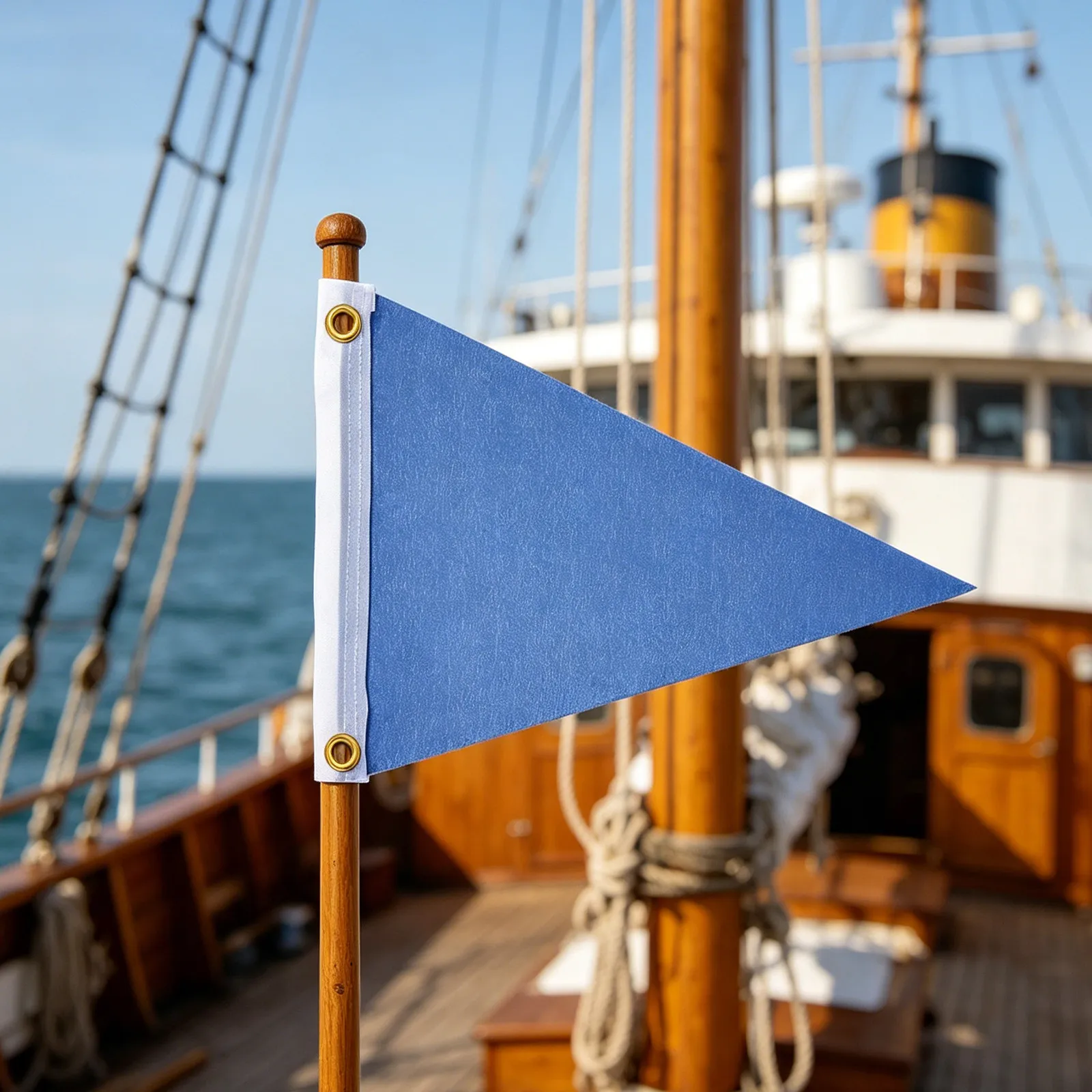 3pcs Triangle Blank Pennant Flag Boat Pennant Safety Warning Flag with 2 Grommets High Visibility Signal Flags for Sailing Ship