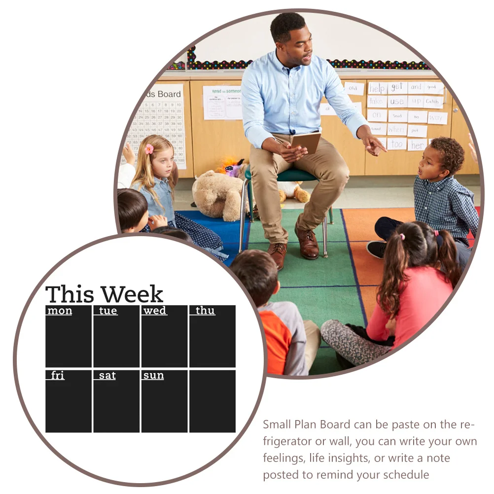 ملصق سبورة سبورة للجدار لوحة خطة ذاتية اللصق ملصق مسح جاف منظم تقويم الحائط القابل للإزالة #5