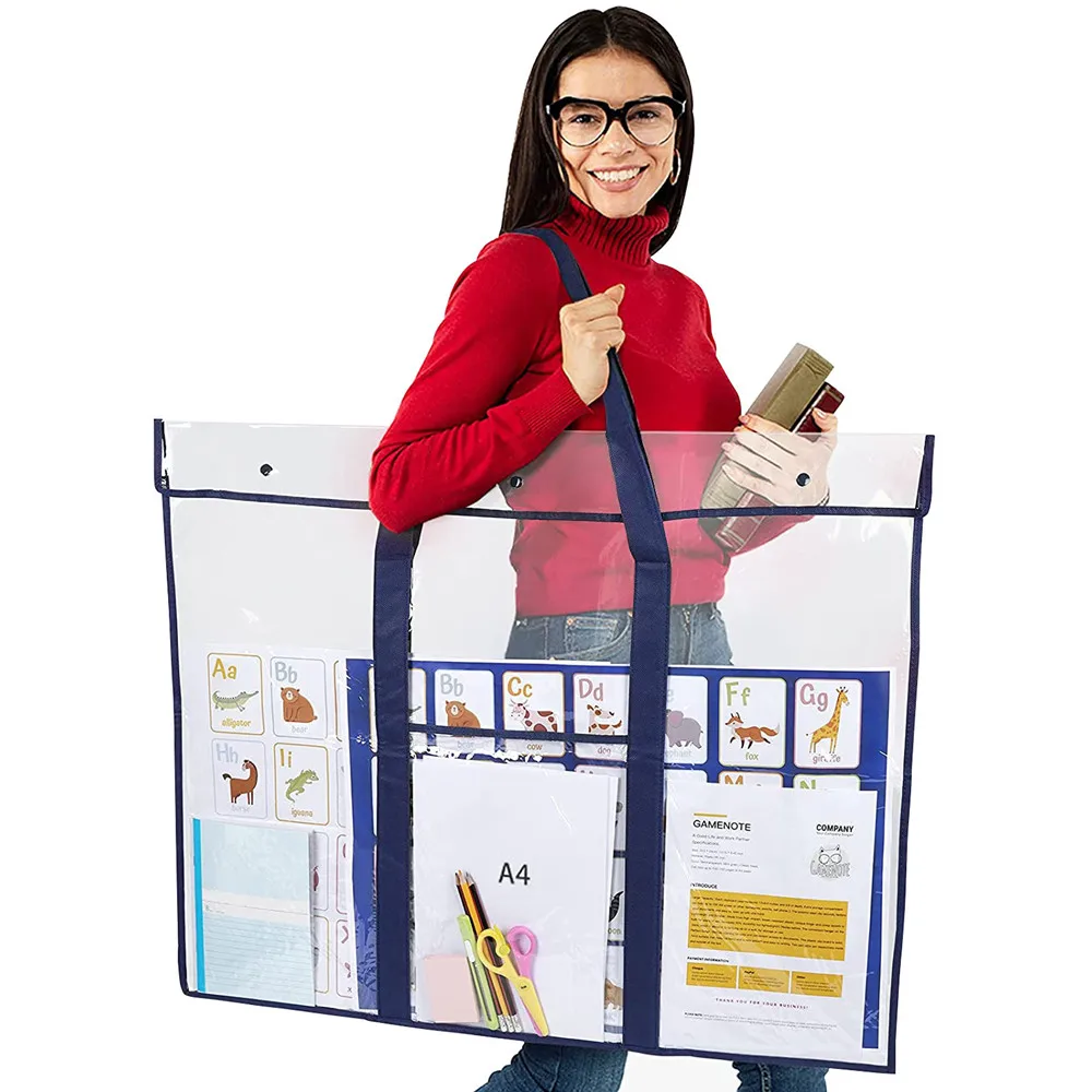 

Art Portfolio Bag Art Pvc Storage Pocket Large Poster Storage Bag Large Capacity Art Portfolio Organizer With Pocket
