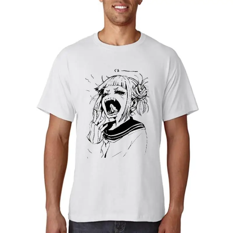 Yandere Himiko Toga Kawaii Print T-shirt Otaku Summer Short Sleeve Women Clothes Harajuku Japanses Style Anime Girl Pink T Shirt