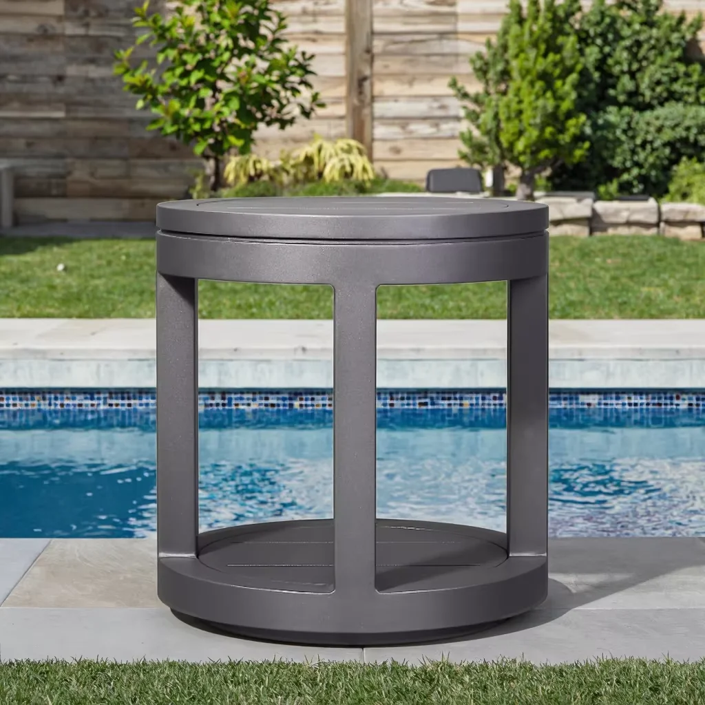 

# Зеленый оптовый уличный садовый столик из металла и алюминия