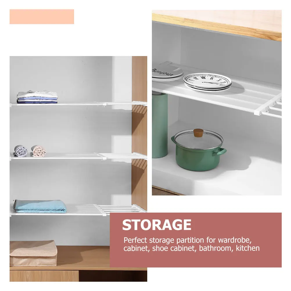 رف شد خزانة الملابس، رف خزانة قابل للتوسيع، منظم عملي، تصميم قابل للسحب لخزانة الملابس، الأحذية، المطبخ