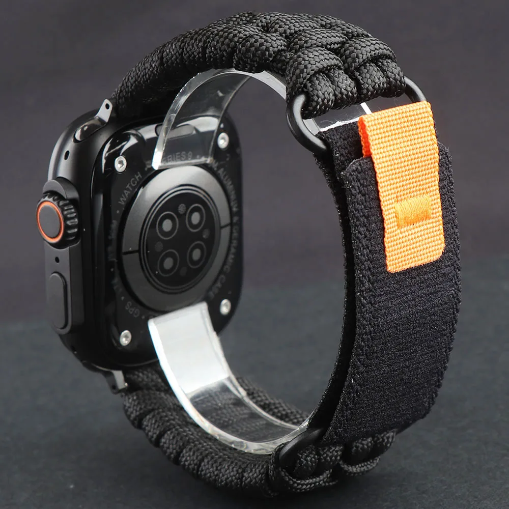 Armband für Apple Watch Band Ultra 49 mm Outdoor-Regenschirmseil Sportarmband iWatch Serie 11 10 9 8 7 SE 6 5 4 46 mm 45 mm 44 mm