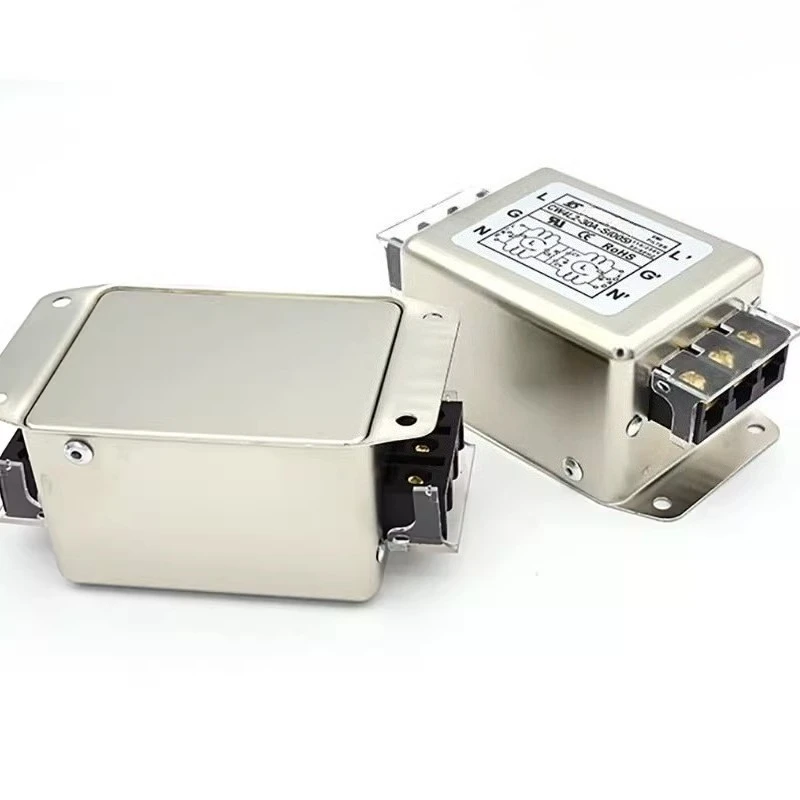 Power Filter 220v AC Bipolar Terminal Block Guide Rail Electromagnetic Interference Purifier CW4L2-30A-R1