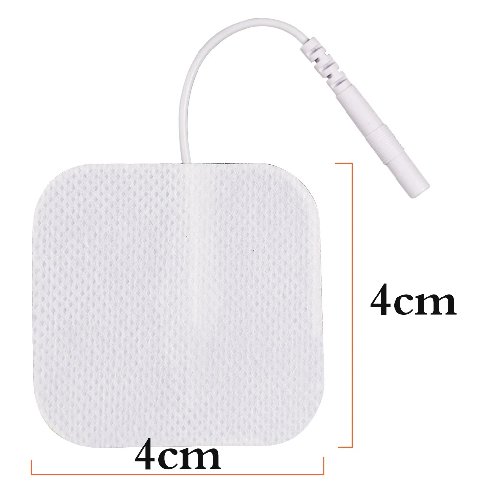 20/10 PCS Whole Body Neuromuscular Stimulator Electrode Pad White Non Woven 4x4Cm 2Mm Plug TENS Ems Slimming Physiotherapy