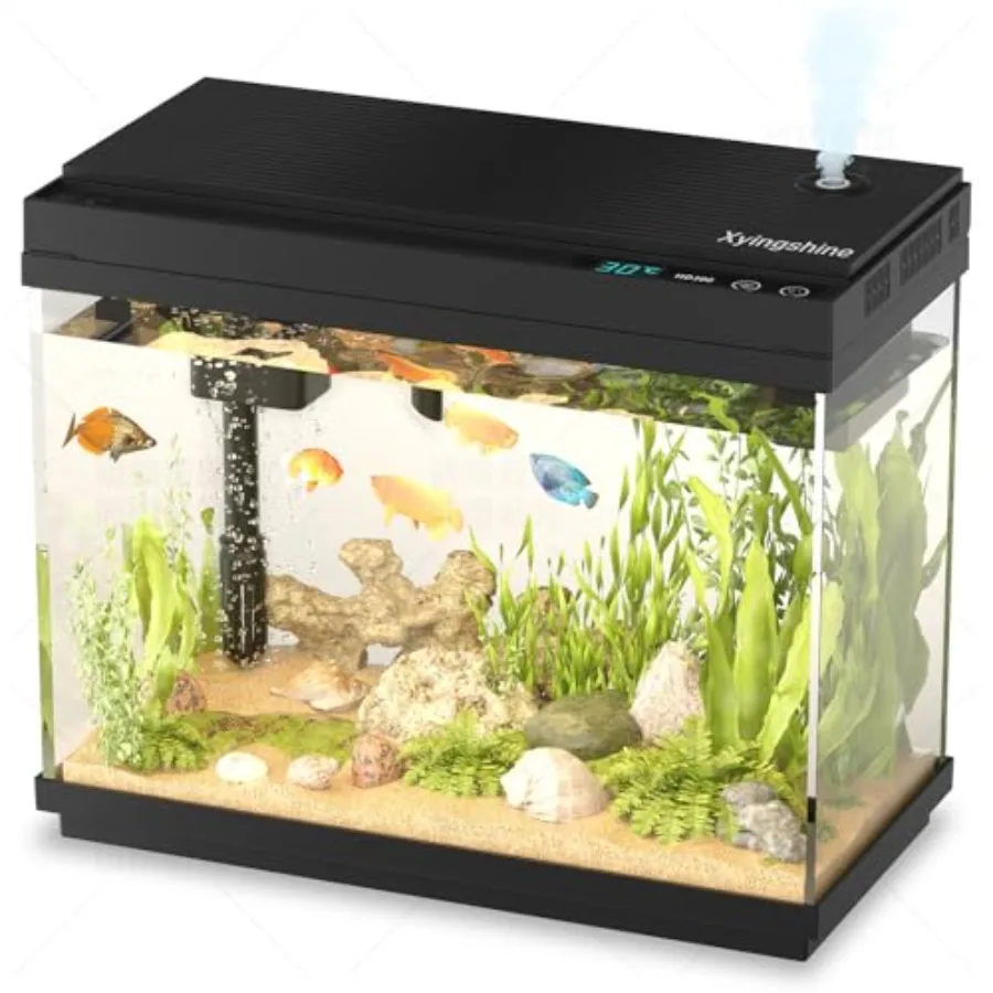 

Compact Desktop Fish Tank Smart Aquarium Kit with 2.5Gal AutoHumidifying Feature Intelligent Mist Spray System UltraQuiet Silen
