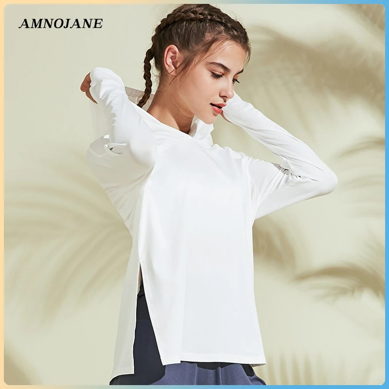 Sportowa koszula joga bluza z długim rękawem Fitness Top treningowy kobiety siłownia kurtka sweter sportowy bieganie szybkie suche Tshirt damskie bluzki