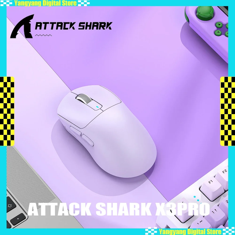 Attack Shark X3 Wireless Mouse 4k Reciver PAW3395 Tri Mode Lightweight E-sports Gaming Mouse Custom Office Pc Gamer Accessories