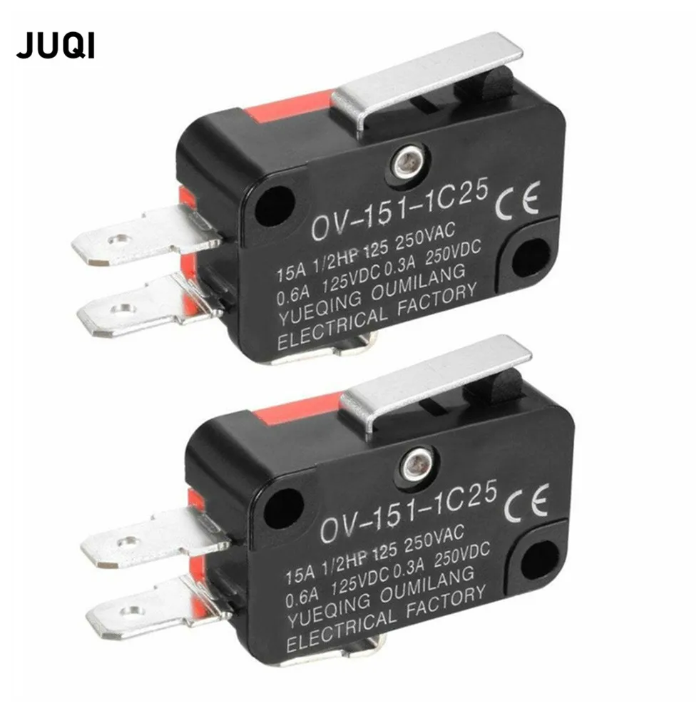 

10PCS V-151-1C25 15A Micro Limit Switch Push Button SPDT Momentary Snap Action Inching switch, travel switch