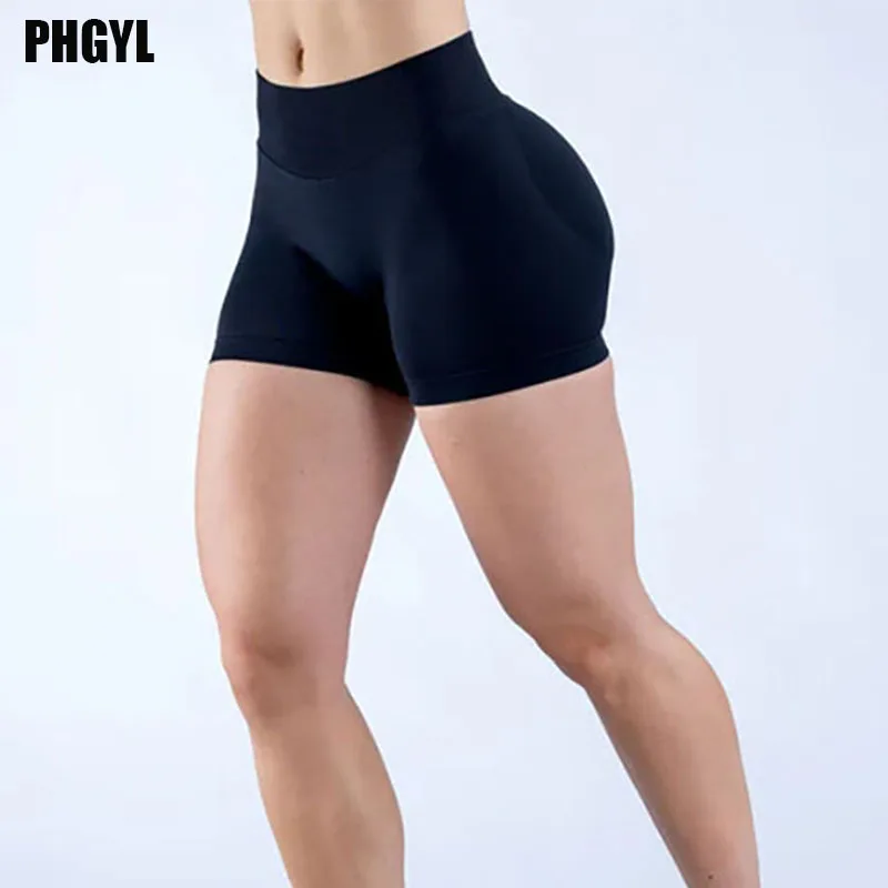 

D Low Waist Gym Shorts Women Solid Color Soft Stretchy Butt Lifting Fitness Workout Running Jogging Sports Yoga logo