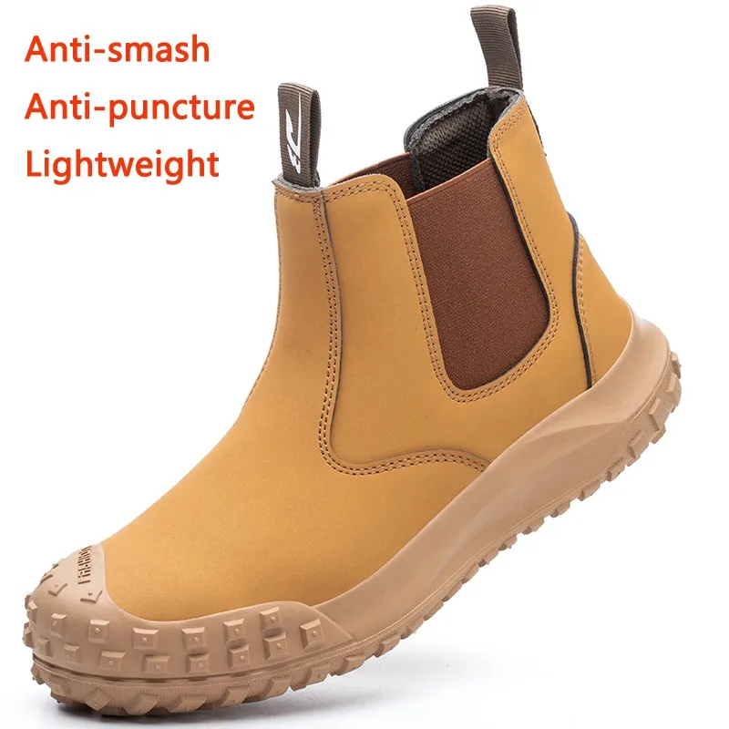 

2023 New Men's Safety Shoes High-top Boots Anti Smashing Anti Piercing Wear-resistant Anti-skid Protection Zapatos De Seguridad