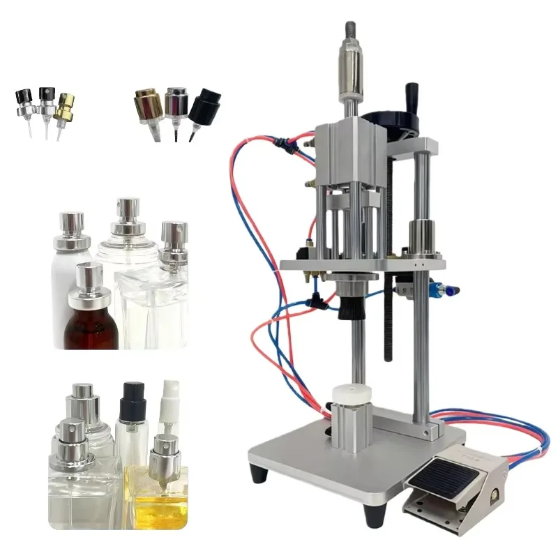 

Pneumatic Perfume Bottle Capping Machine Spray Pump Crimper Sealer For Oil Glass Container Cosmetic Bottle Capping Tool