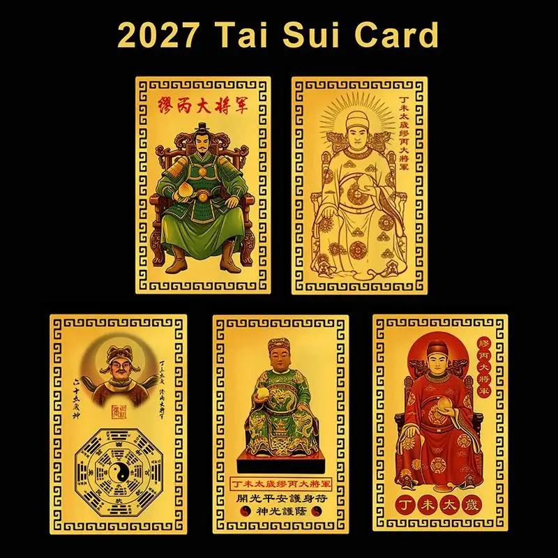 2027 Tai Sui Feng Shui Prayer Gold Card Negative Energy Cleansing Protection Bring Love Luck for Single People Sweet Gift