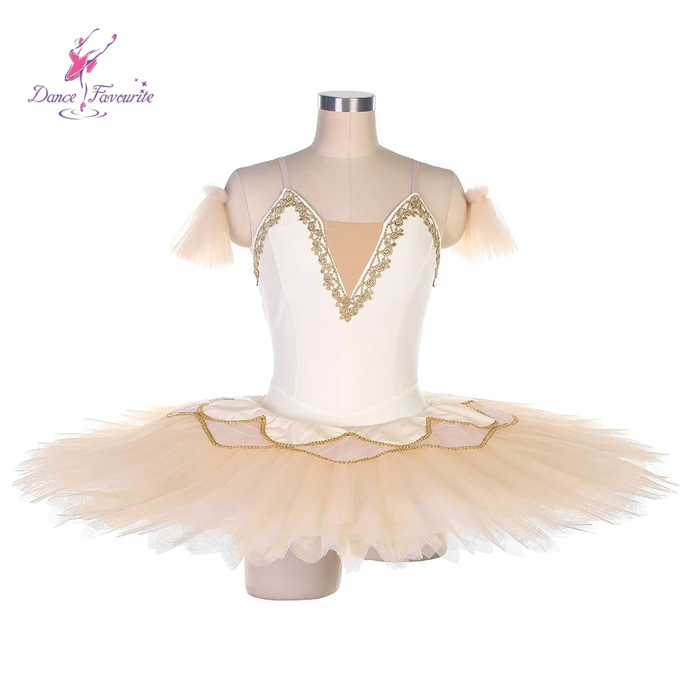 

Dance Favourite Ballet Tutus BLL455 Ballet Tutus Ivory Bodice Gold Decoration Pre-professional Ballet Costumes