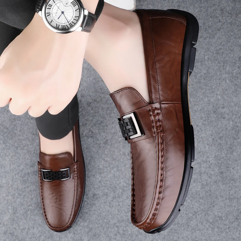 

Роскошные брендовые мягкие туфли из натуральной кожи, мужские модные деловые повседневные однотонные легкие лоферы, мужские новые дизайнерские туфли в британском стиле