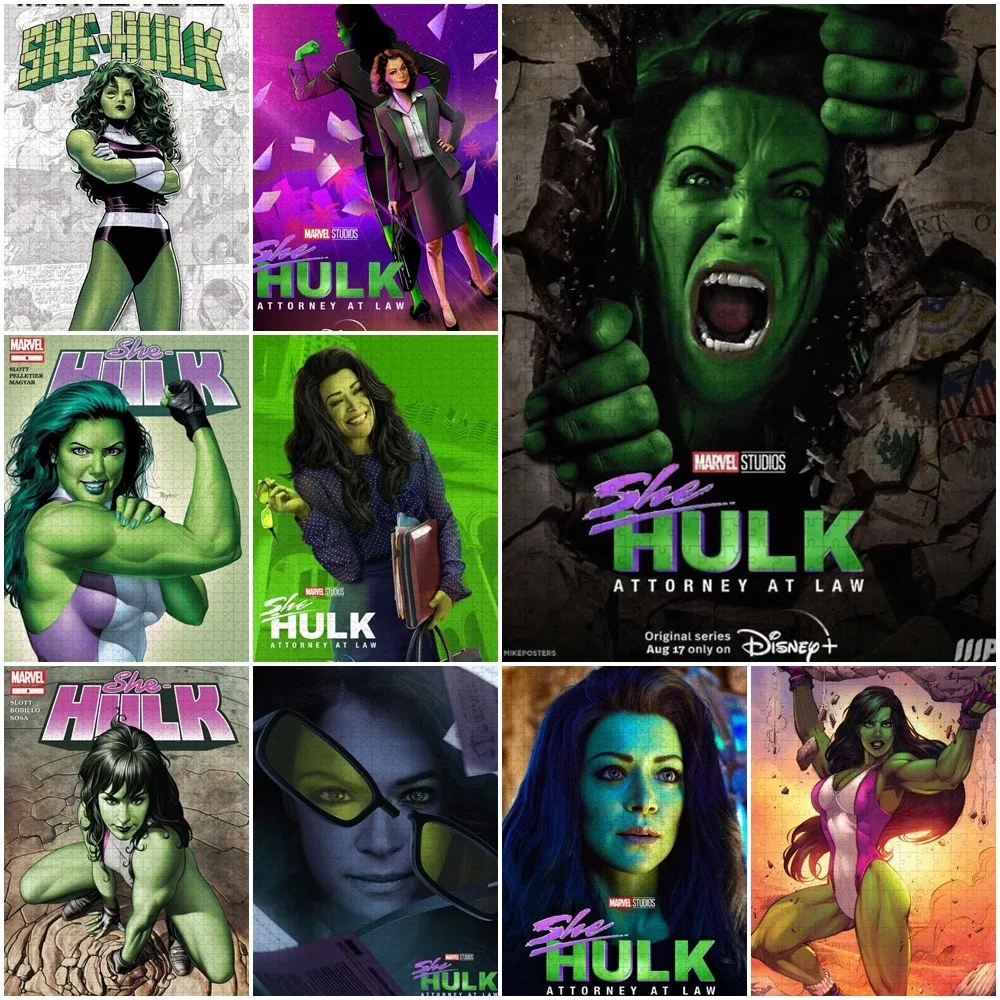 ตัวต่อจิ๊กซอว์ชี ฮัลค์ 108/200/300/500/1000 ชิ้น พิมพ์ลายการ์ตูนซูเปอร์ฮีโร่ดิสนีย์ ของเล่นคลายเครียด เสริมสร้างทักษะ ของขวัญคริสต์มาส