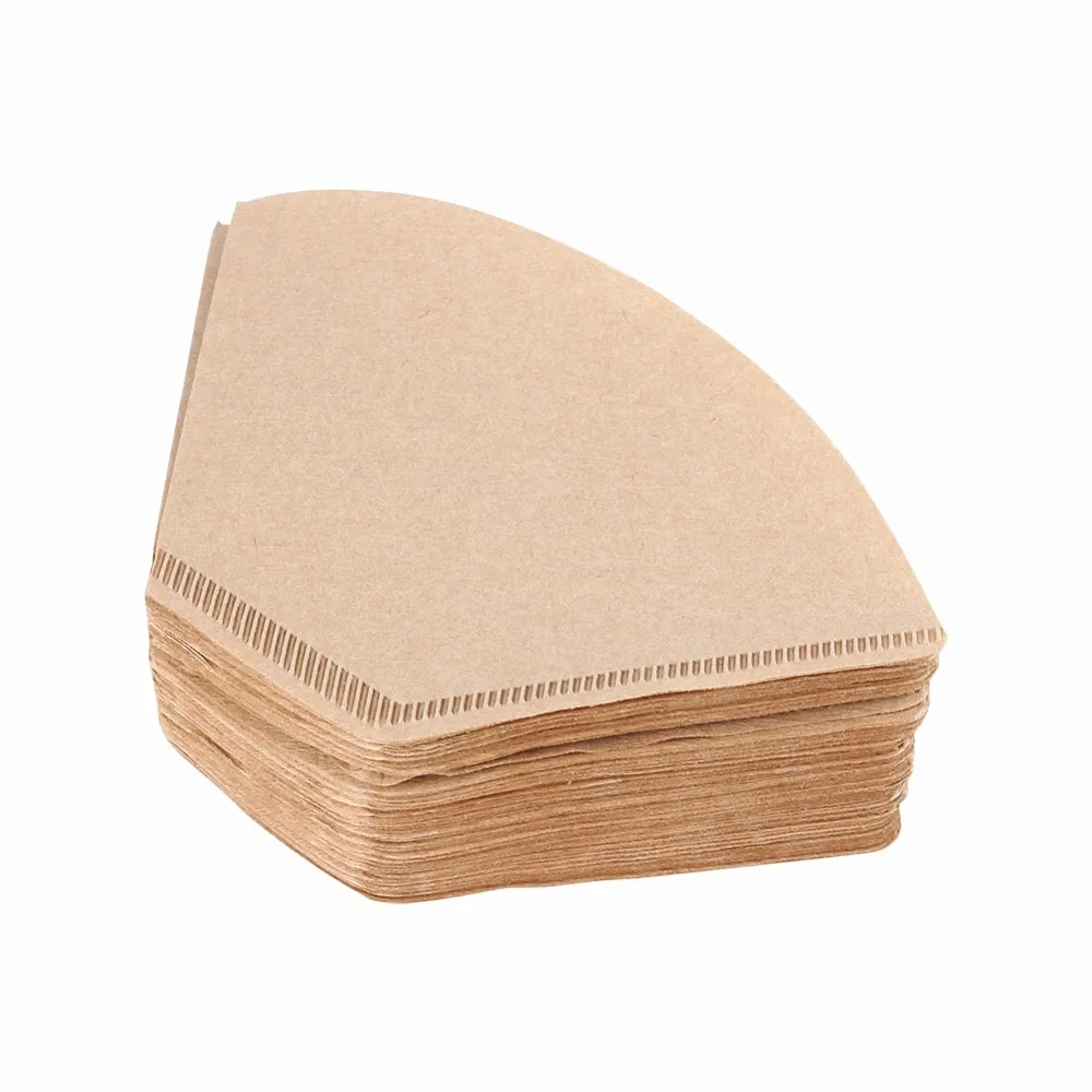 100pcs Environmentally Friendly Log Pulp Paper Coffee Filter Coffee Brewing Filter Hourglass Bag