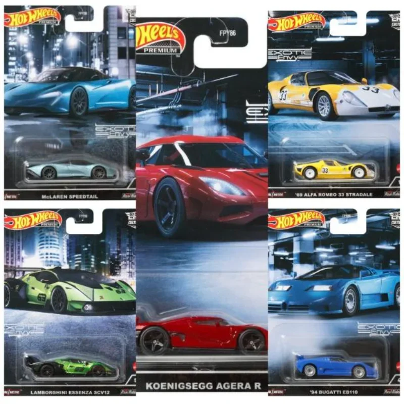 5PCS Set Hot Wheels Toy Car para Crianças Konisag Bugatti Lamborghini Esporte Carros Meninos Hotwheels Presentes Aniversário Diecast 1/64 Birbie