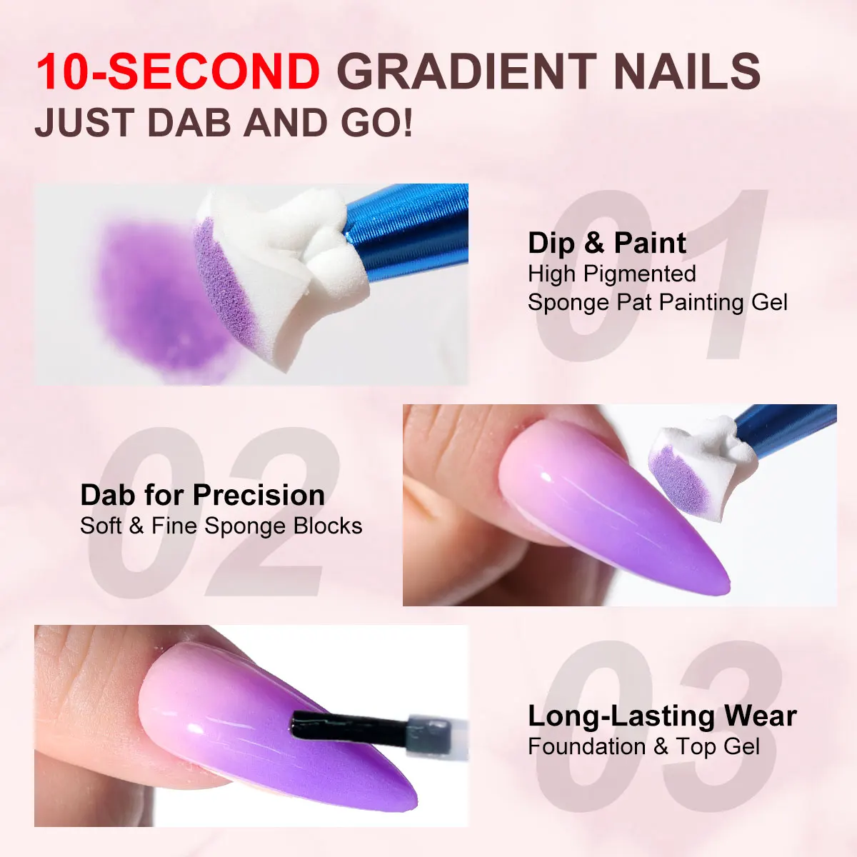 9-kleuren DIY-ontwerp Gel Gradient Painting Gel Nail Art Gradiëntkleur Snelle bloemverf Graveren Gel Nail Polis Nagellijm