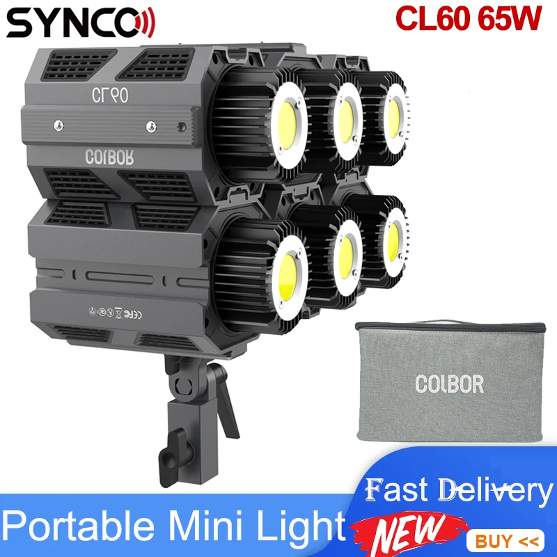 SYNCO COLBOR CL60 Kits 65W COB For Photo Studio Light Photography Lamp Lighting for Video Photos Shooting Lights APP Control