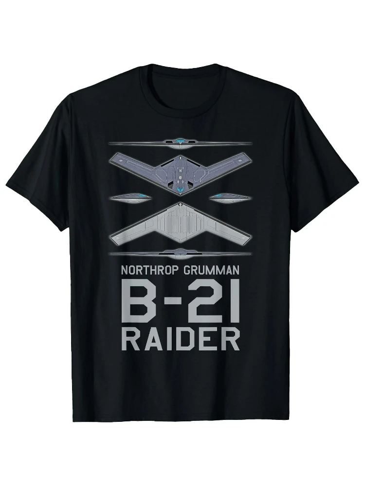 

B-21 Raider Stealth Bomber Graphic-100% Cotton Casual Short Sleeve O-neck printed men's T-shirt.