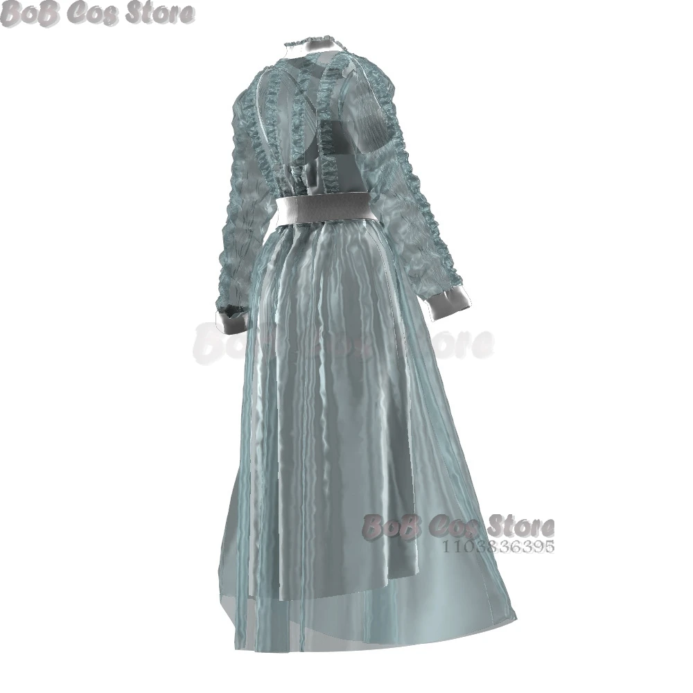 2024 Tim Astrid Deetz Cosplay Women Costume Fantasia Grey Dazzle Dress Outfit Halloween Carnival Adult Kid Size Show Set FullSet