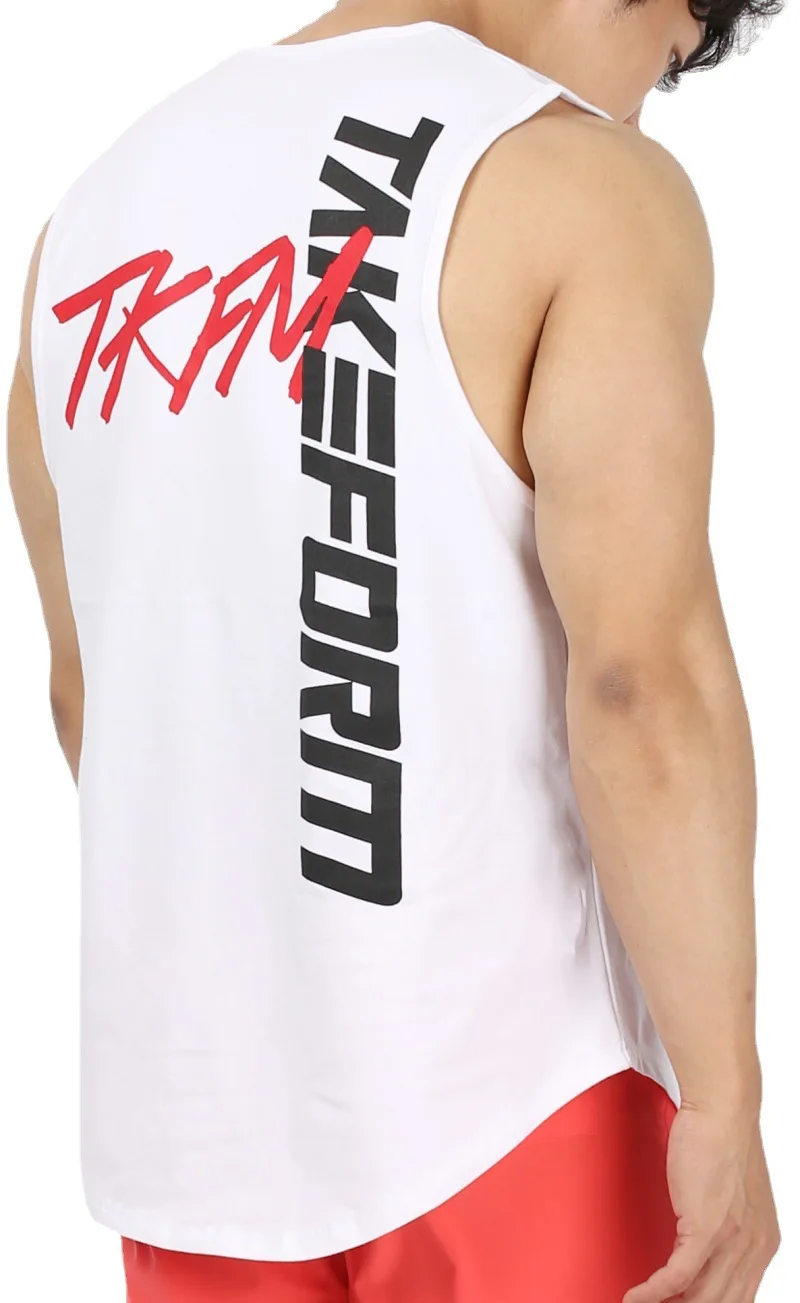 Men Muscle Tank Sleeveless Shirts Cotton Gym Fitness Workout Basketball Men Top Tees Cut Out Shirt