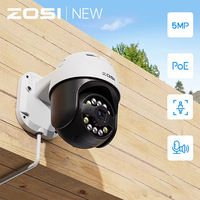 ZOSI 5MP POE PTZ Camera Outdoor C296 Smart Home wifi Night Vision HD 5X Zoom AI Face Night Vision CCTV Video Surveillance IP Cam