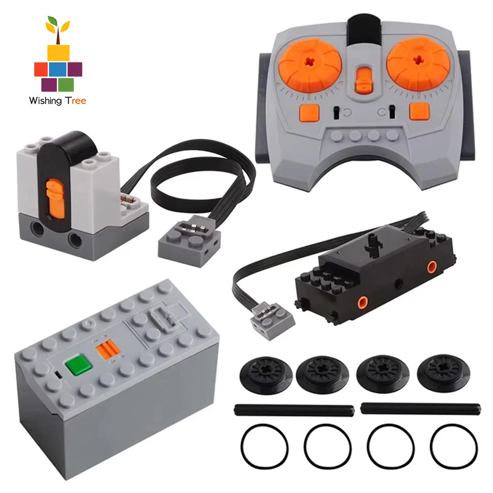 

4-in-1 Technical MOC Power Functions Bundle: Train Motor + IR Remote Control + Receiver + Battery Box