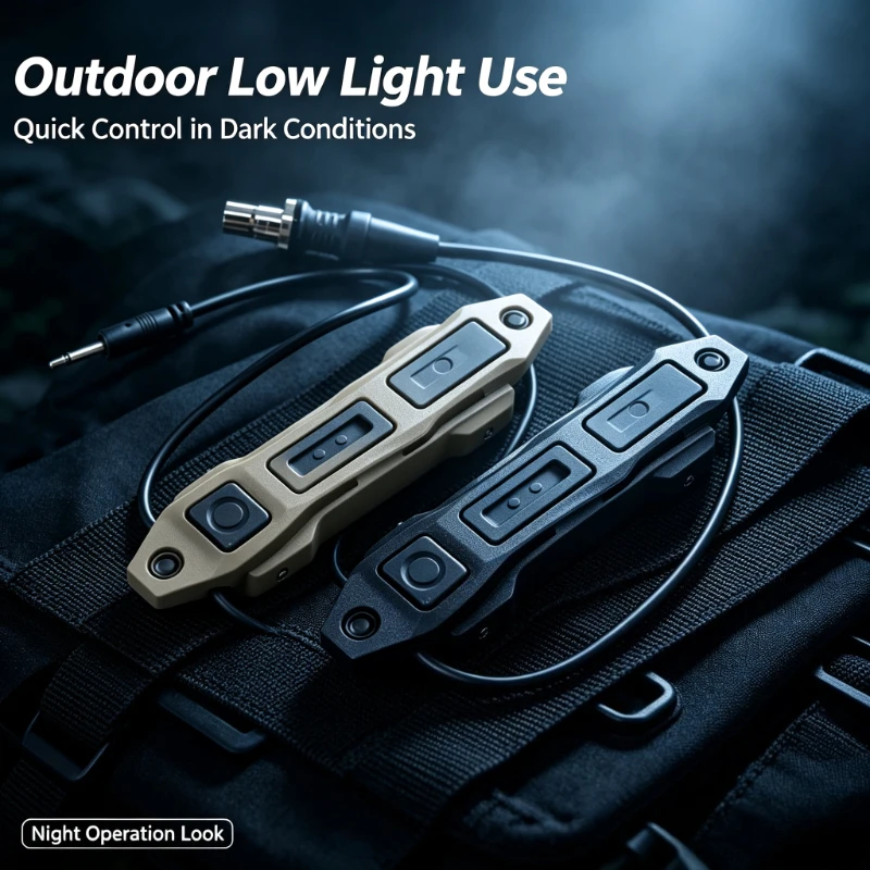Tactical Remote Pressure Switch Dual Button Wire Control Switch, toy model light accessory with dual 2.5mm audio plugs