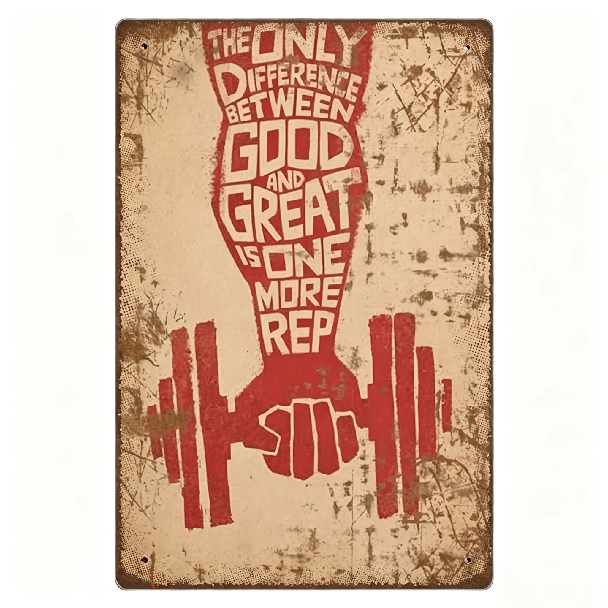 2D Metal Sign Iron Painting Vintage Gym Weightlifting Tin Sign 20x30cm Fitness Motivation Bodybuilding Wall Decor for Home Kitch