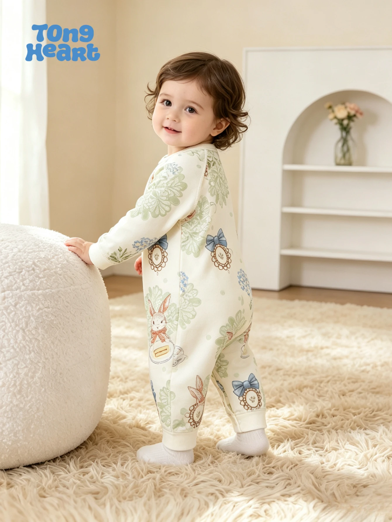 TongHeart Baby-Overall für Herbst und Winter, Neugeborenen-Overall, Babykleidung, geeignet für Jungen und Mädchen. – Detail 3