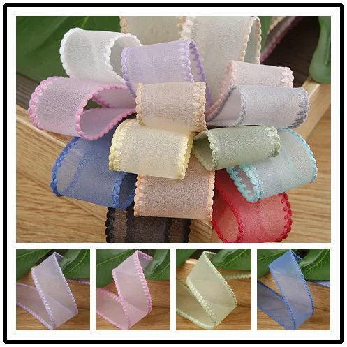 

Snow Gauze Ribbon for DIY Hair Bows Material Craft Supplies Decorative Handmade Accessories Double Side Point Satin Organza Trim