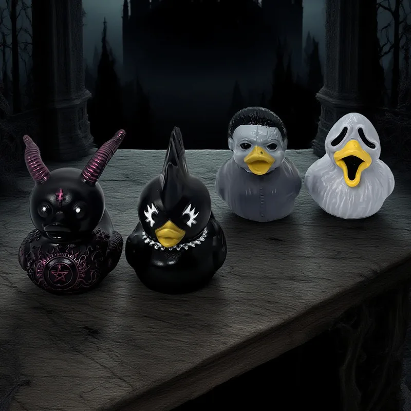 Halloween Decoration Satanic Punk Duck Figurine Resin Craft Ornament Home Decor Craft Horror Themed Miniature Add Festive Vibe