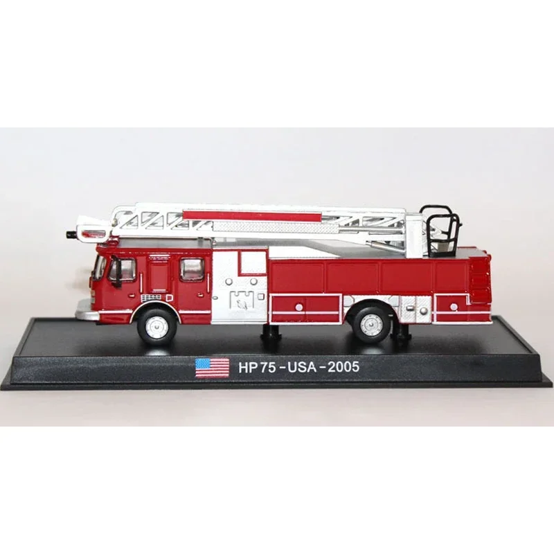 Diecast 1/87 Scale American Hp75 Fire Truck 2005 Alloy Model Decoration Collection Souvenir Ornaments Display Vehicle Toys