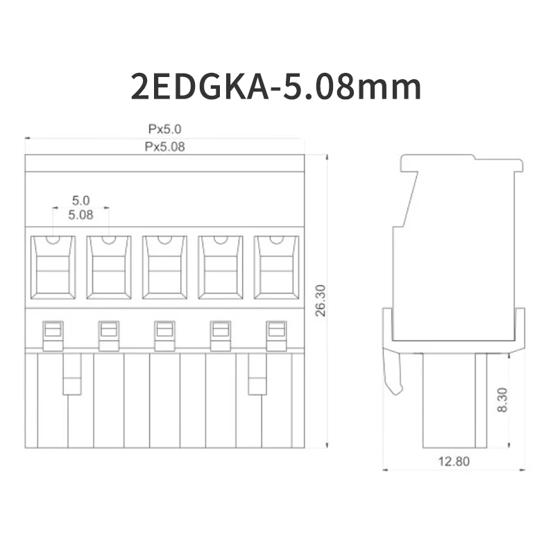 (10 pcs) 2EDGKA - 5,08mm preto-verde PCB plug-in bloco de terminais KF2EDGKA reta Bend Pin macho fêmea Plug Block 2P 3P 4P ~ 12P