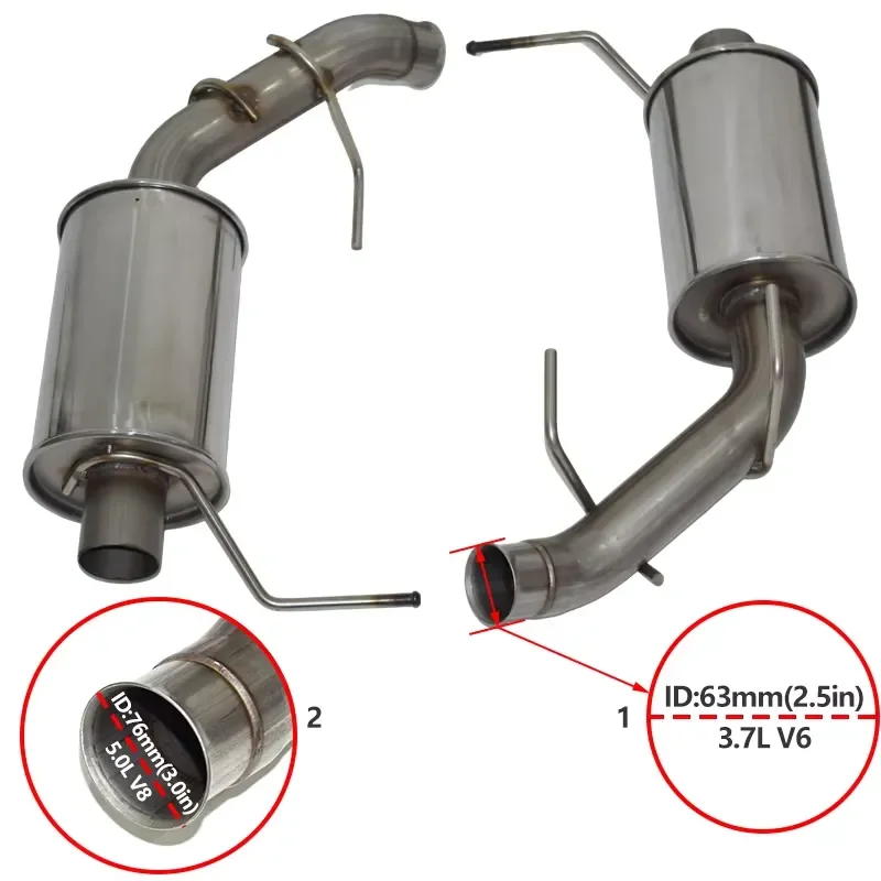 【Durable Practical Daria】 2011-2014 Mustang 3.7/5.0 V6/V8 Performance Exhaust System Catback Stainless Steel Exhaust