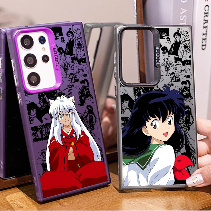 Inuyasha Anime Cartoon For Samsung A73 A72 A71 A53 A52 A51 A33 A54 A34 A35 A36 A55 A56 A26 5G Colorful Silver Phone Case Funda