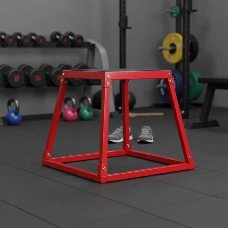 

Steel Jumping Platform 18 Inch For Home Gym Training Conditioning Strength Training Crossfit Workout Heavy Duty Metal Frame Tapered Design Red Professional Exercise Equipment