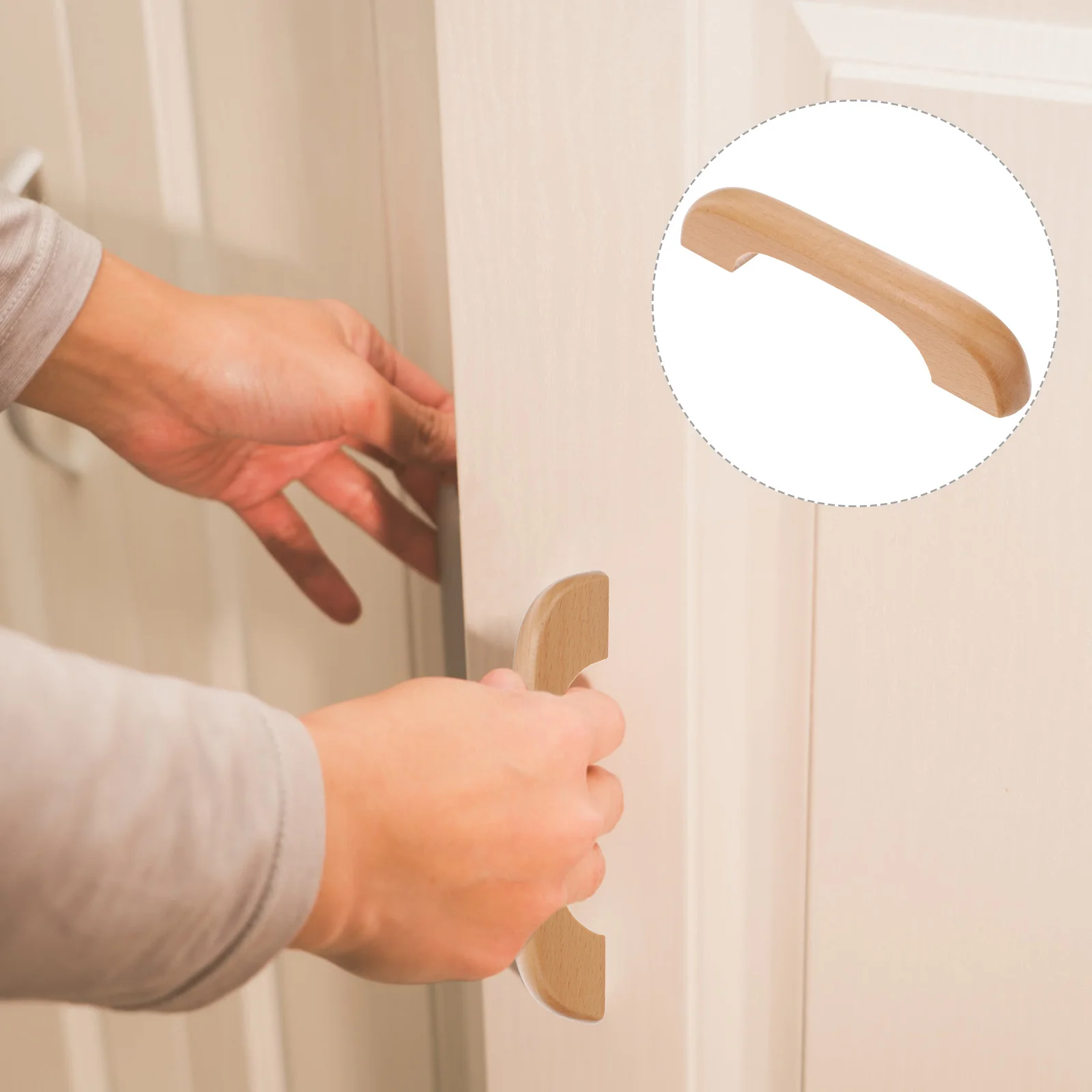 

Round Wooden Drawer Pulls 4pcs Set Solid Wood Cabinet Handles for Kitchen Furniture Dresser Door Hardware Upgrade