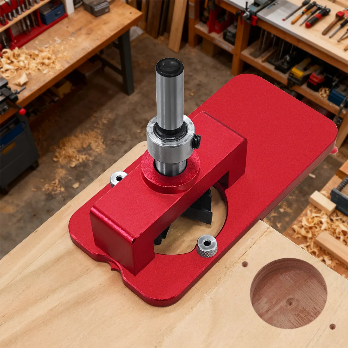 Aluminum Alloy 35mm Concealed Hinge Boring Jig with Fixture, Cabinet Wardrobe Door Hole Drilling Guide Locator Woodworking Tool
